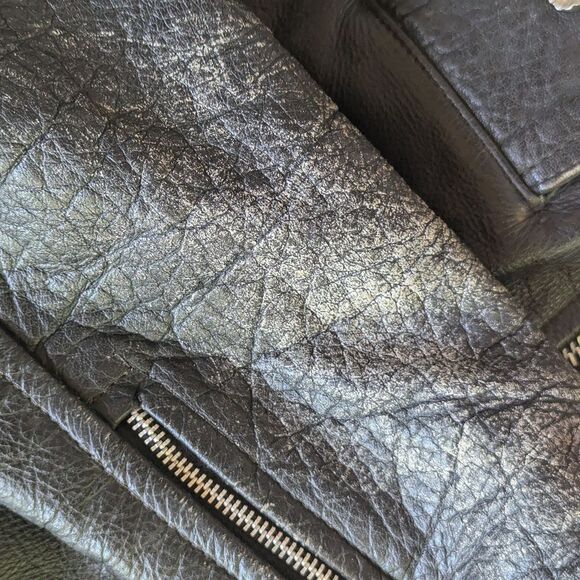 Harley-Davidson Vintage 80s Heavy Leather Motorcycle Jacket Sz 44 L - Picture 9 of 14